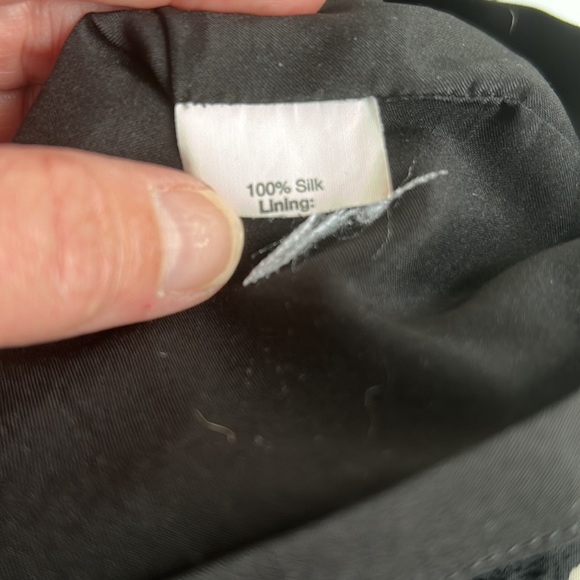 Madewell 100% silk Starview Batik Grid black gray cream mini dress w pockets - Picture 12 of 16